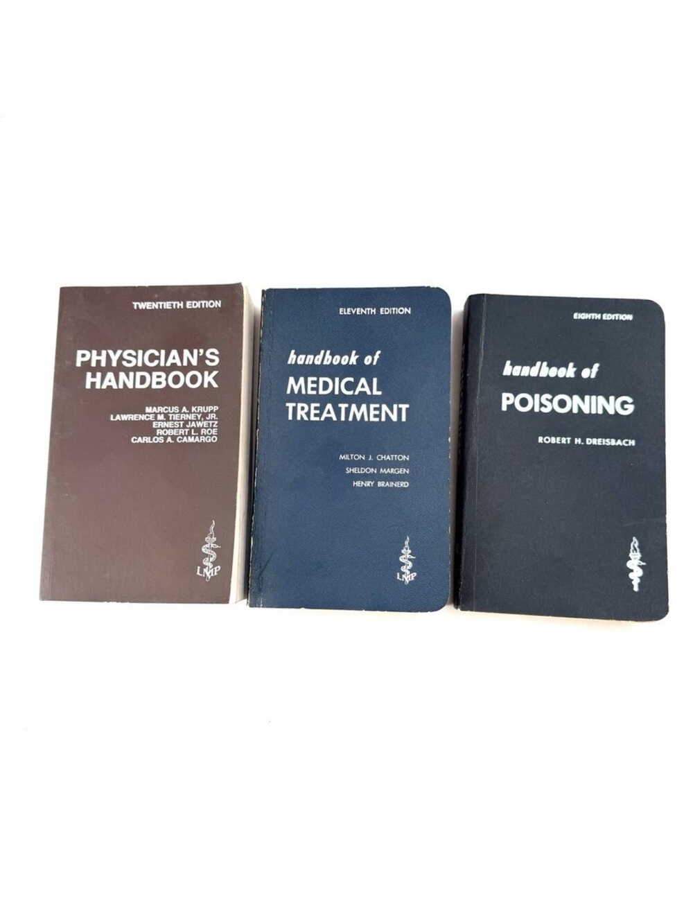 Set of 3 Vintage 60s 70s 80s Lange Medical Physician's Poisoning Handbooks